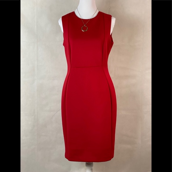 Calvin Klein Dresses & Skirts - Lady in red!  Classy sheath!!
